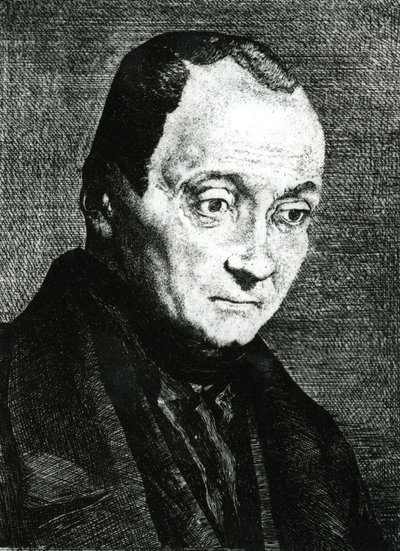 Auguste Comte, Etched by Felix Bracquemond by Joseph Benoit Guichard